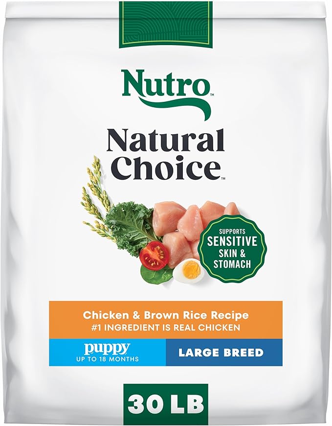 Nutro Natural Choice Dry Dog Food Large Breed, Puppy Food Dry Recipe, Chicken and Brown Rice Recipe, 30 lbs.