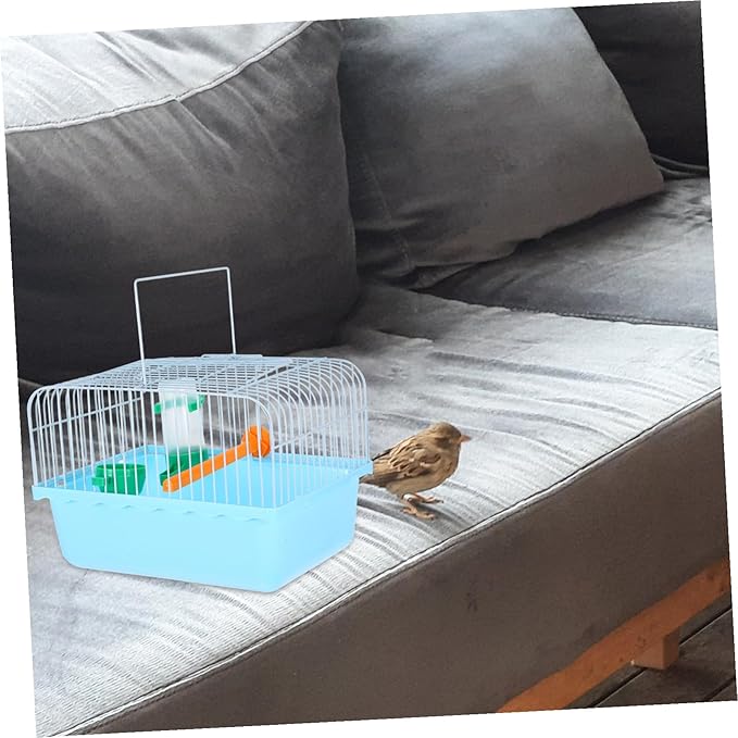 Portable Multi-Functional Bird Carrier Cage for Parrots and Small Animals Spacious Abs and Iron Travel Cage with Comfortable Interior Sturdy Design for Easy Transport Random Color