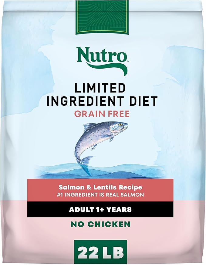 Nutro Limited Ingredient Diet Dry Dog Food, Adult Dog Food Dry Salmon & Lentils Recipe, 22 lbs.