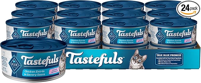 Blue Buffalo Tastefuls Natural Tender Morsels Wet Cat Food, Chicken Entrée 5.5-oz cans (Pack of 24)