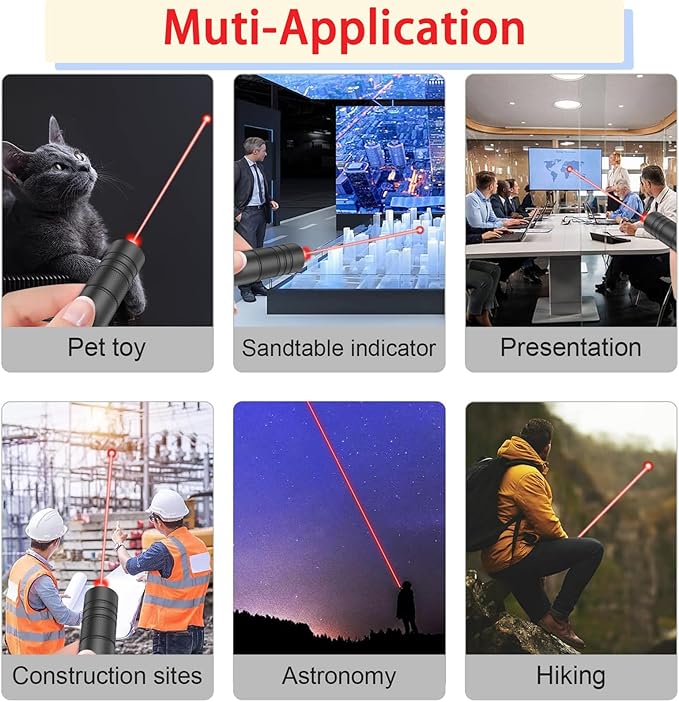 MEUSNO Lazer Pointer, Red Laser Pointer High Power Cat Laser Pointer Toy Red High Power Rechargeable Lazer Pointer for Cats Dogs Toy, High Power Laser Pointer for Presentations Cat Dogs Pet Toy