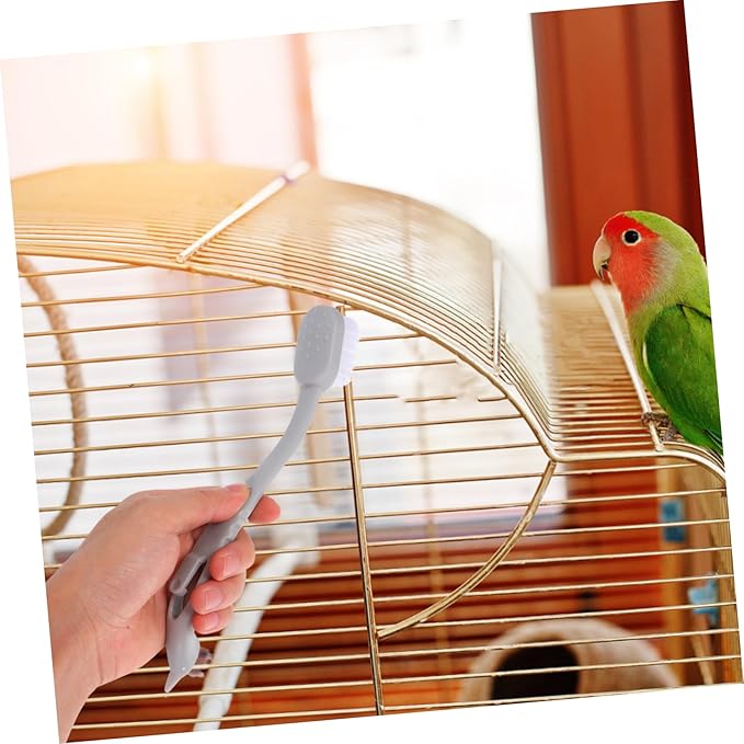 Balacoo 3Pcs Dual Head Bird Cage Cleaning Brush Essential Pet Cage Brush for Small Animals Durable Material Soft Bristles for Gentle Cleaning for Birdcage