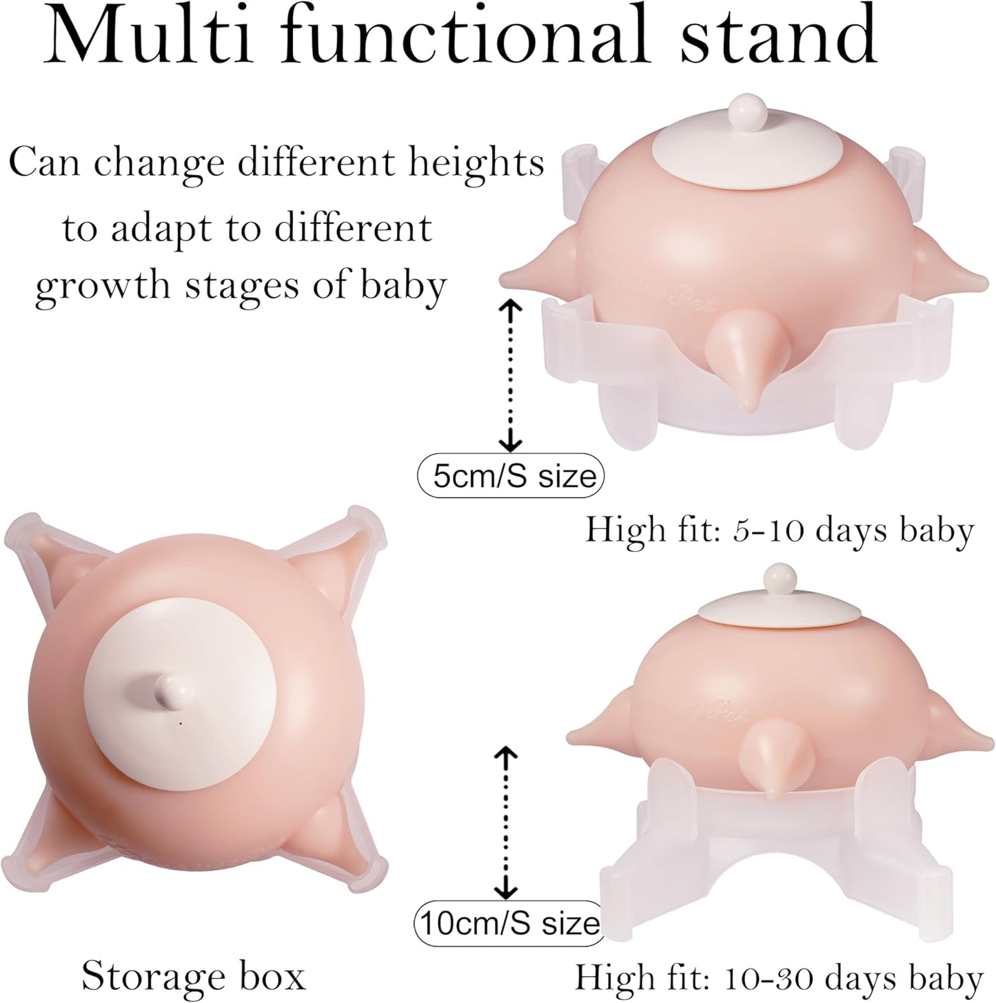 Doggiema puppy's feeders Nipple Feeder Puppy Feeding Milk replacer Nursing Station puppy's Bottles Dongdong pet (Pink, M Size Bowl (Small/Medium Puppy)