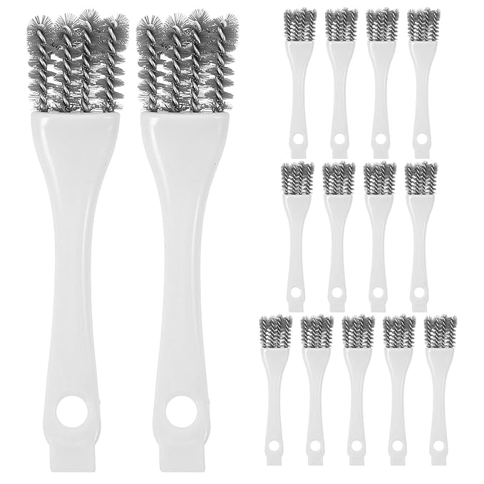 ibasenice 15pcs Bird Cage Brush Droppings Cleaning Accessories Long Handle Cleaner - 2 In 1 Scraper Double Sided Birdcage Poop Remover Tool For Pet Parrot Perches