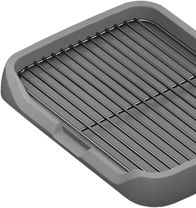 Dog Toilet, Indoor Potty Tray Pet Litter Pan, Puppy Potty Tray, Potty Trainer Puppy Pee Pad for Small Medium Large Dogs, Gray