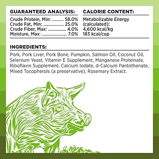 BIXBI Liberty Freeze-Dried Dog Food Topper & Treats, Pork – 97% Meat & Organs, No Refrigeration – USA Made, 12 oz