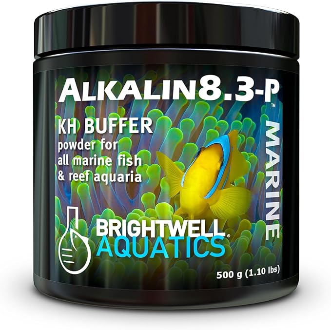 Brightwell Aquatics Alkalin8.3-P Powdered Alkalinity Buffer for Reef Aquariums – Regulates pH to 8.3, Promotes Aragonite Growth, Free of Phosphate & Additives, 500g