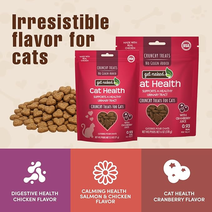 Get Naked Urinary Health Crunchy Treats For Cats, Cranberries, (1 Pouch), 2.5 Oz