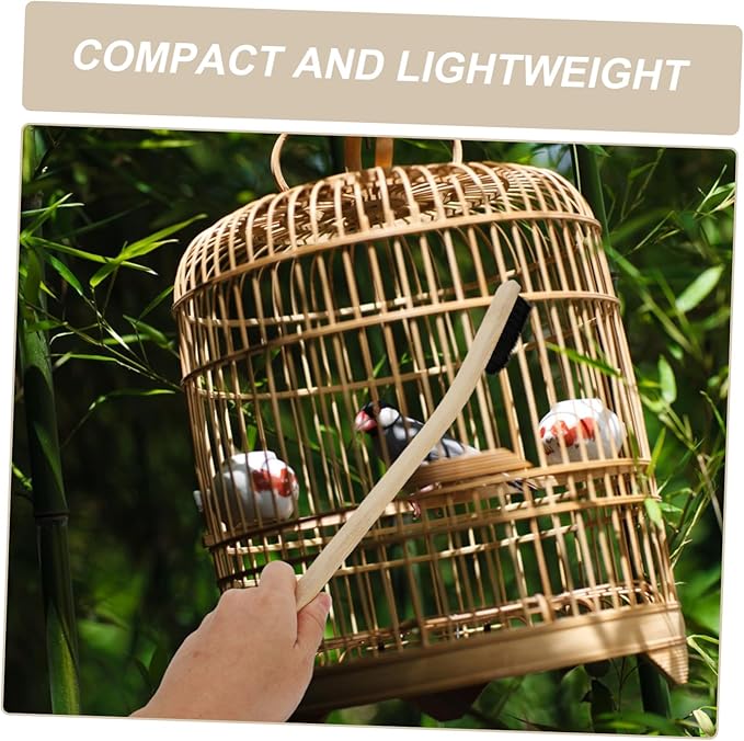 3pcs Bird Cage Cleaner Brush Wooden Handle Birdcage Scraper for Pet Cages and Accessories and Multifunctional Bird Poop Cleaner