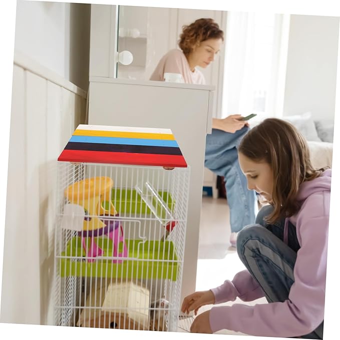 Sosoport Small Pet Toy Wooden Platform for Hamster Guinea Pig Bird Play Gym Perch Bird Cage Stand Easy Install