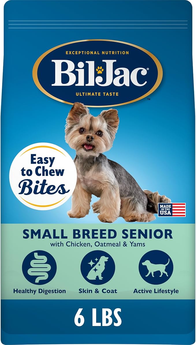 Bil-Jac Small Breed Senior Dry Dog Food | Chicken | Oatmeal & Yam Recipe | 6 lb