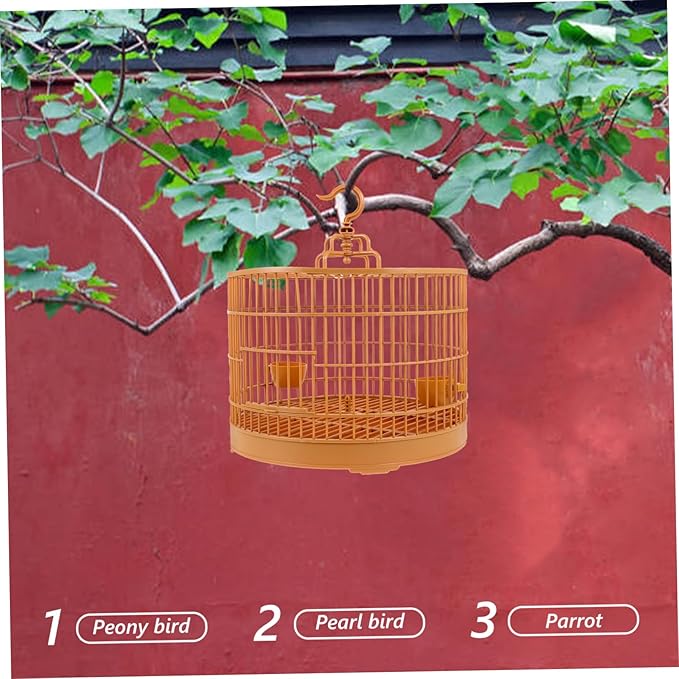 Mikikit Hanging Bird Cage for Parrots Spacious Birdcage Door Bird House for Budgerigars Conures Cockatiels