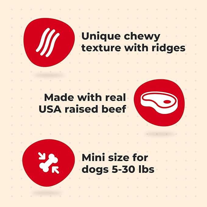 Milk-Bone Mini Comfort Chews, Chewy Texture and Real Beef, 18 Mini Chews (Pack of 4)