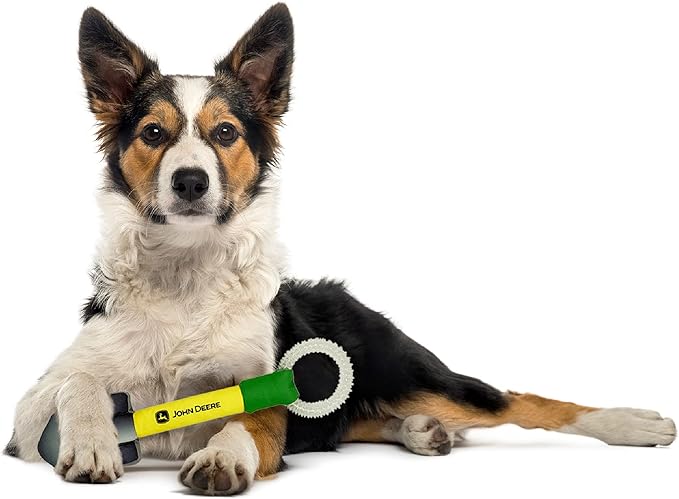 JOHN DEERE DOG SHOVEL TOY. STURDY PET TOY WITH inner Squeaker. DIGGING TOY FOR FARMERS, Construction & MORE