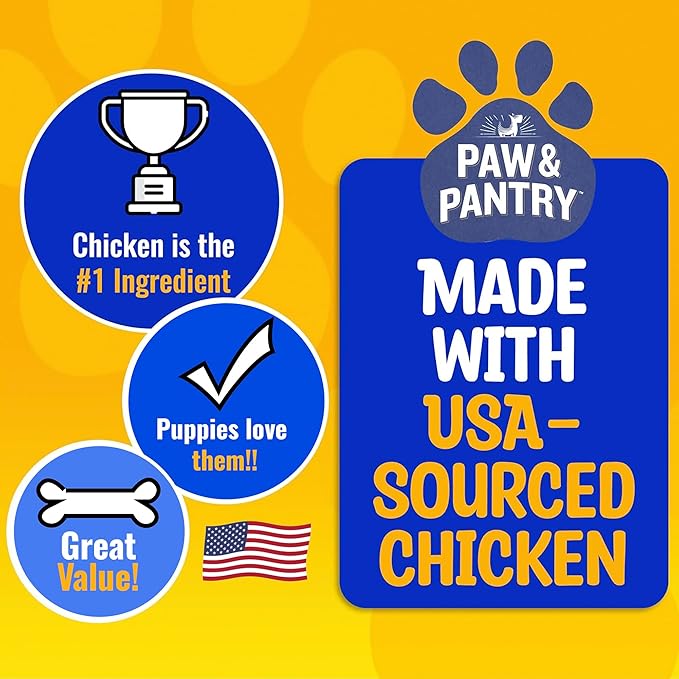 Paw & Pantry 5" Soft & Chewy Stick Twists - Real Beef & Turkey - Pack of 50 Rawhide-Free, Grain-Free Dog Twist Sticks - Healthy Training Treats for Any Size Pup