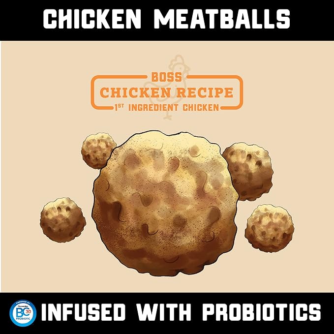 Boss Dog Boss Proballs Meatball Treats for Dogs & Cat, Chicken Recipe, 6 oz Jar (Jar of 2)