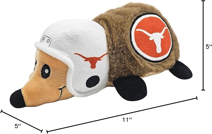 NCAA Texas Longhorns Plush Hedgehog Toy for Dogs & Cats, Cool Soft Pet Toy for Fun and Interactive Play, Dog Chew Toy with Squeaker, Licensed Hot Pet Toy