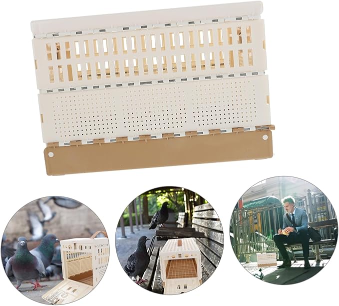 GANAZONO Pigeon Resting Cage Transport Cage Abs Material No Odor Foldable Design Secure Latch