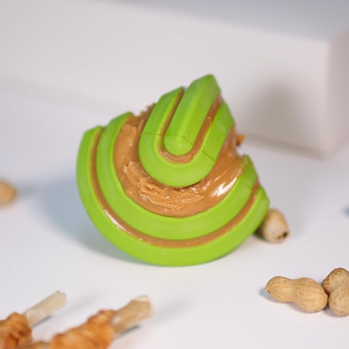 PetDreamHouse Chewtastic Geometrics Natural Rubber Enrichment Dog Toy Geo-Gem Green, Engaging Rolling and Unpredictable Bounce, Stuffable and Fun to Chew and Fetch