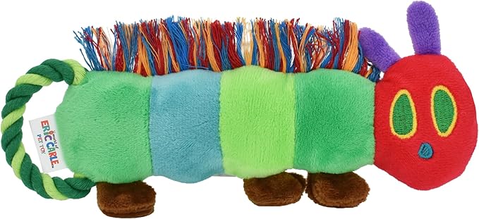 Multipet Eric Carle Very Hungry Caterpillar Rope Tug 9" Dog Toy