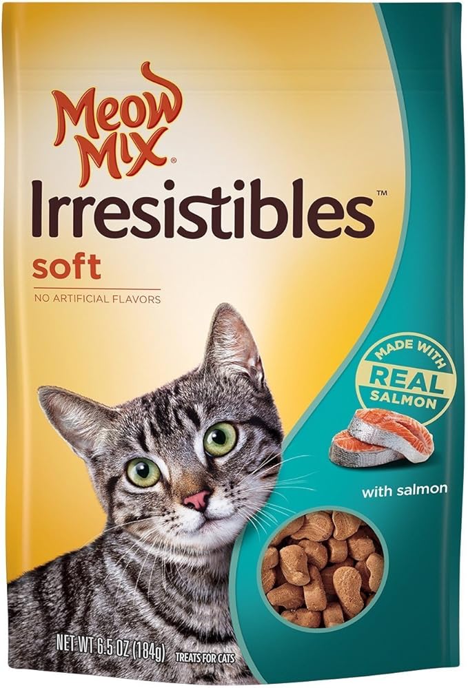 Meow Mix Irresistibles Soft Cat Treats with Real Salmon, 6.5 oz. (203095)