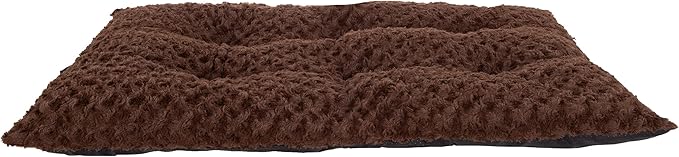 Pet Bed – 36x24 Dog Pillow and Crate Pad with Faux Fur Sleep Surface and Non-Slip Bottom – Machine Washable Dog Bed by PETMAKER (Brown)