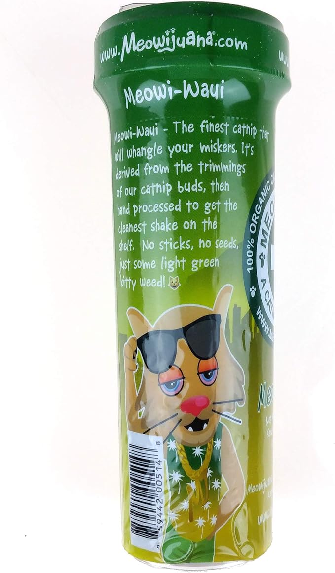 Meowijuana Meowi-Waui | Bud Shake and Catnip Blend | Large Bottle High Potency Blend | Premium Hand Harvested North American Catnip