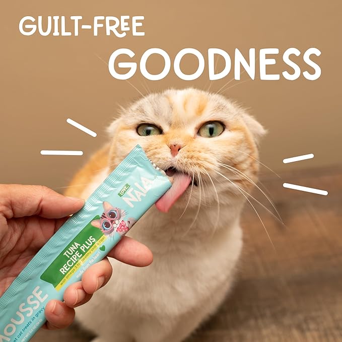 Love, NALA - Natural Lickable Cat Squeeze Up Treat,Topper - Tuna Mousse - Wet Food Cat Puree - Grain Free, Non-GMO, Minerals, Vitamins - 4 Pack 2 oz.