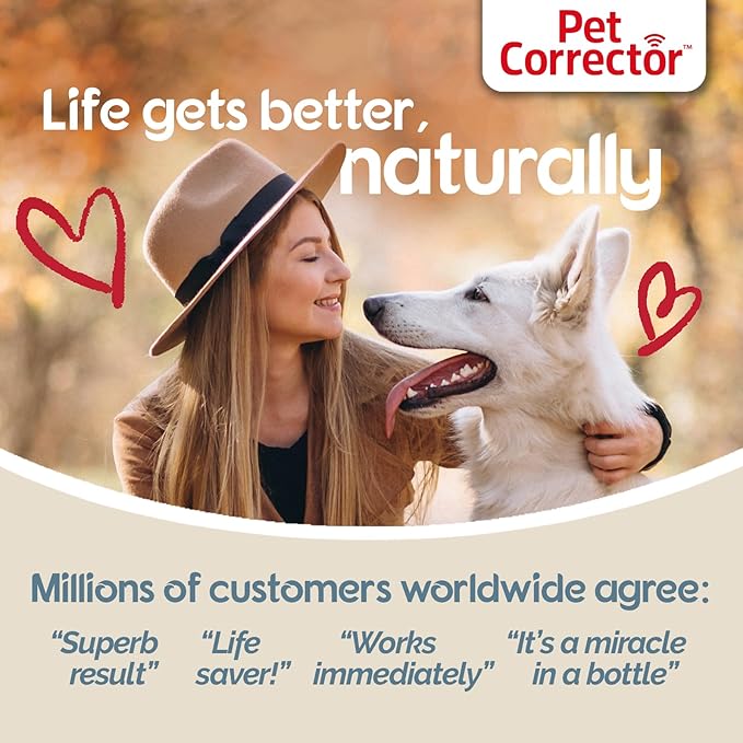 PET CORRECTOR Dog Trainer, 50ml. 2 Pack- Stops Barking, Jumping Up, Place Avoidance, Food Stealing, Dog Fights & Attacks. Help stop unwanted dog behaviour. Easy to use, safe, humane and effective.