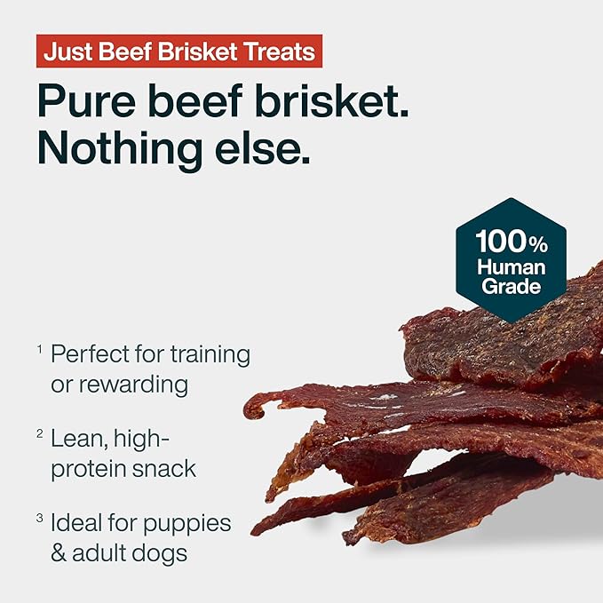 JustFoodForDogs Limited-Ingredient Beef Liver Healthy Dog Treats, Preservative-Free, Made in The USA, 5 oz