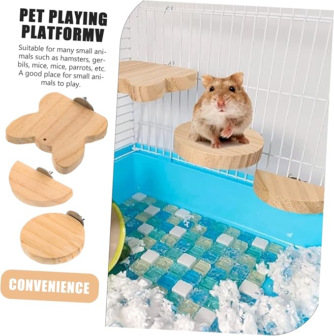 POPETPOP 9pcs Pet Platform for Hamsters Parrots Jumping Board Chewing Function Decorative Bird Cage Accessories for Guinea Pigs and Animals