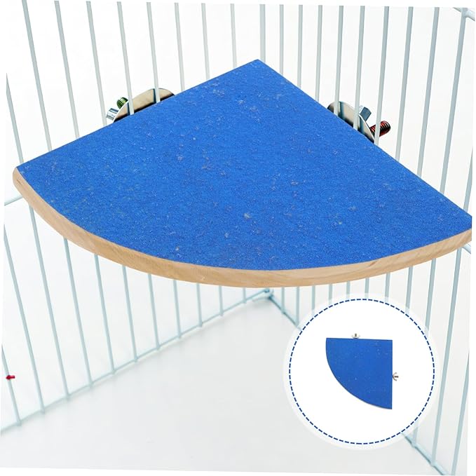 Fan Shape Frosted Wooden Small Pet Platform for Hamsters Gerbils Mice Parrots Chew-Resistant Cage Decoration