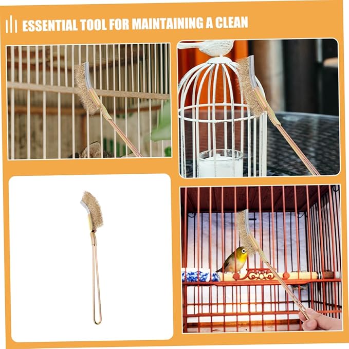 1set Bird Cage Cleaning Brush Multi-Functional Wire Brush for Bird Droppings Bristles for Parrot Cages Versatile Cleaning Tool for Small Animal Essential Accessory