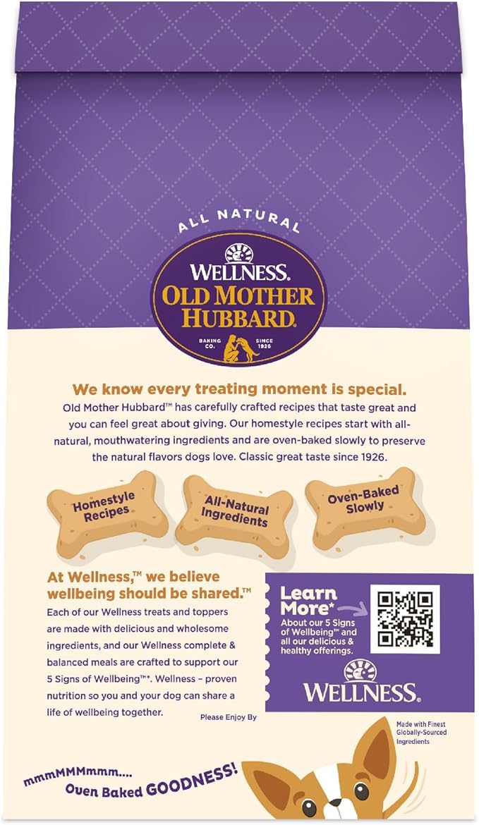 Old Mother Hubbard Wellness P-Nuttier Dog Biscuits, Natural, Training Treats, Peanut Butter Flavor, Mini Size, (20 Ounce Bag)