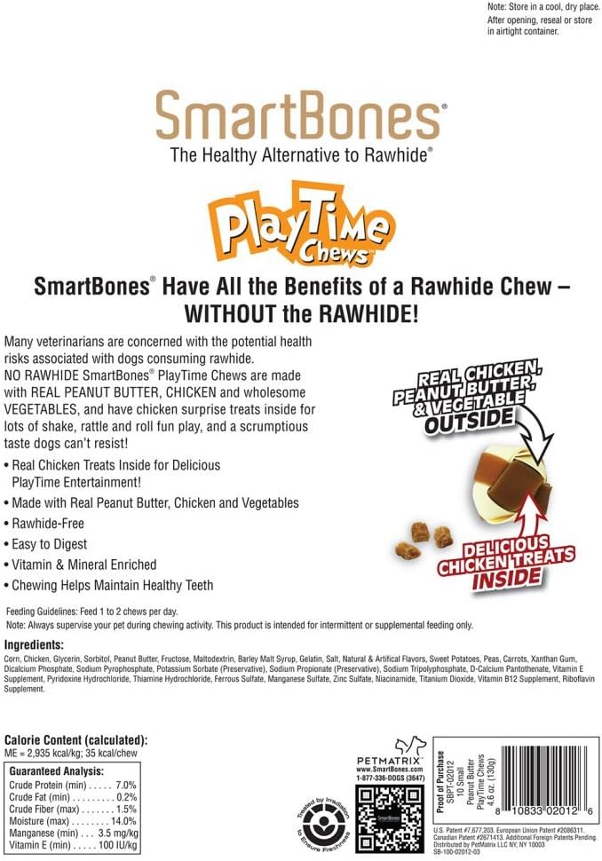 SmartBones DoubleTime Rolls and Playtime Chews, Treat Your Dog to a Rawhide-Free Chew Made with Real Meat and Vegetables