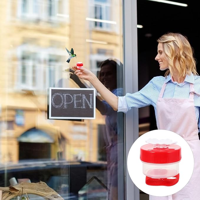 Handheld Hummingbird Feeder Plastic Flower Replacement Feeding Outlet, Small Portable Bird Feeder Accessory for Backyard Birding and Outdoor Use Color Style