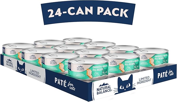 Natural Balance Limited Ingredient Adult Grain-Free Wet Canned Cat Food, Chicken & Green Pea Recipe, 5.5 Ounce (Pack of 24)