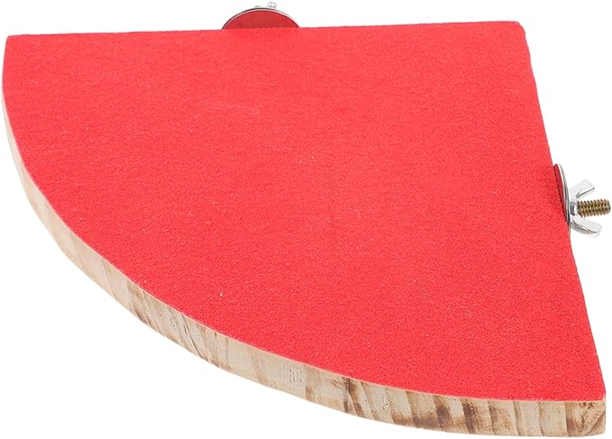 SUPVOX Fan Shape Frosted Wooden for Small Pets Durable Platform for Hamsters Parrots and Squirrels Chew Pet Cage Accessory Random Color