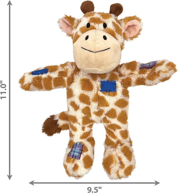 KONG Wild Knots Dog Toys – 2 Pack – Durable Plush Dog Toy with Internal Knotted Rope & Squeaker (Giraffe/Fox, Medium/Large)