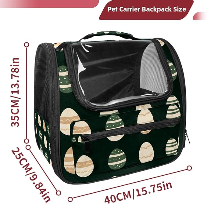 Easter Eggs (1) Cat Carriers Dog Carrier Pet Carrier with Locking Safety Zippers for Cats, Kitties, Puppies and Small Dogs