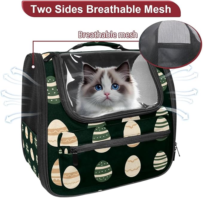 Easter Eggs (1) Cat Carriers Dog Carrier Pet Carrier with Locking Safety Zippers for Cats, Kitties, Puppies and Small Dogs