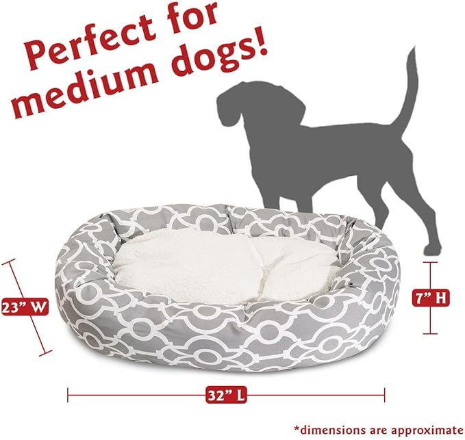 Majestic Pet 32" Athens Gray Sherpa Bagel Bed