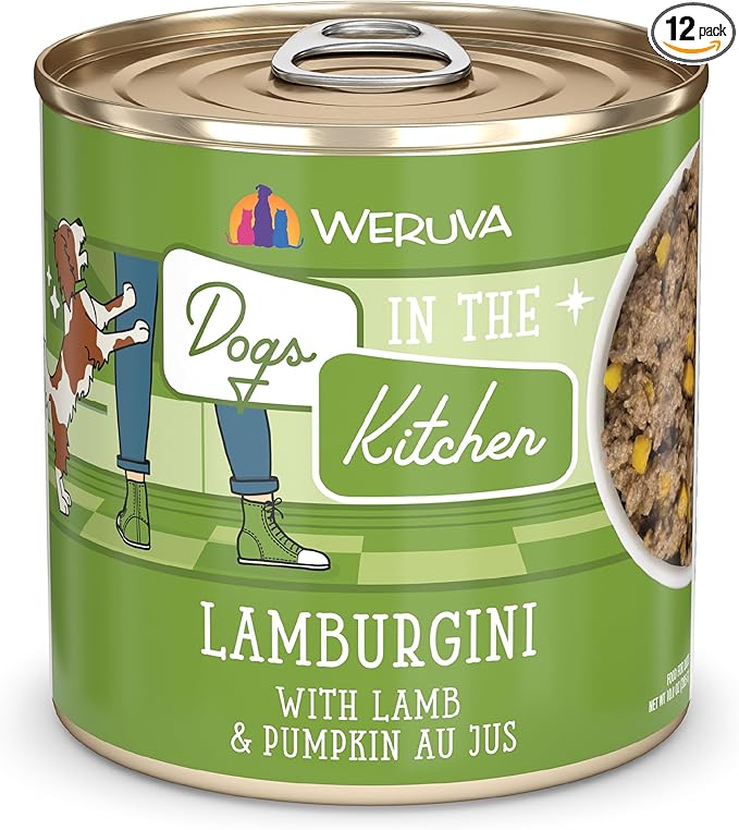 Weruva Dogs in the Kitchen, Lamburgini with Lamb & Pumpkin Au Jus Dog Food, 10oz Can (Pack of 12)