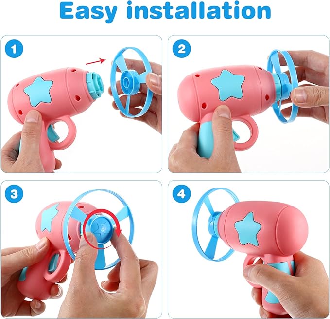 Alipis Interactive Cat Toy Flying Disc Launcher Set with 3 Durable Flying Discs Outdoor and Indoor Play for Cats and Kids Fun Exercise