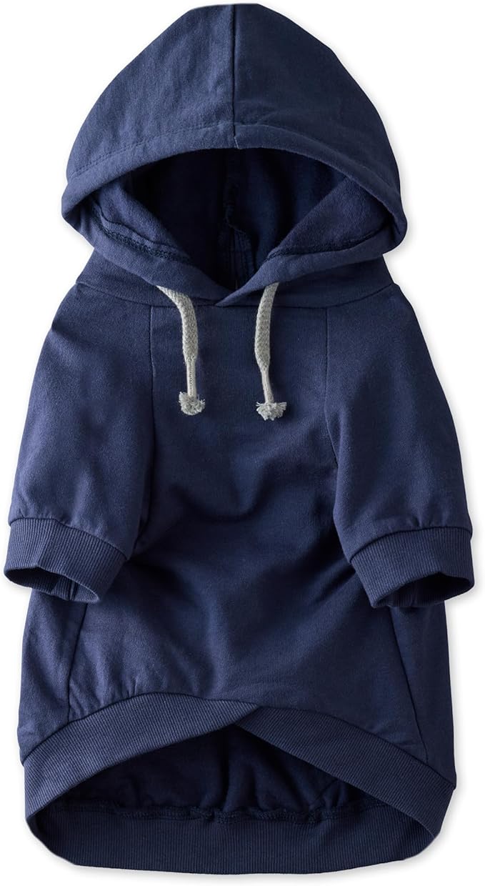 Pet Passion Rocky – The Original Lightweight Hooded Tee 100% Organic Cotton Dog Hoodie Pet Coat Sweater for All Sized Dogs, Original Navy, Medium (20-45 lbs)