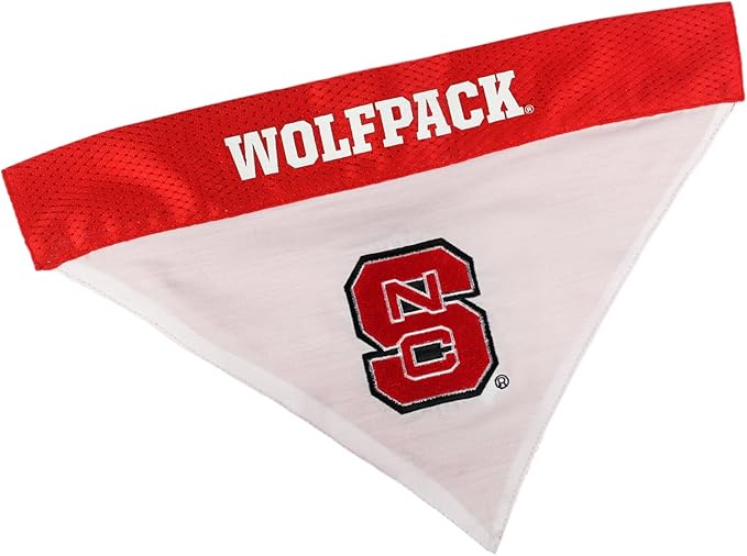 Pets First Collegiate Pet Accessories, Reversible Bandana, North Carolina State Wolfpack, Small/Medium