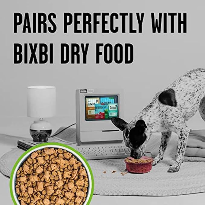 BIXBI Liberty Freeze-Dried Dog Food Topper & Treats, Pork – 97% Meat & Organs, No Refrigeration – USA Made, 12 oz