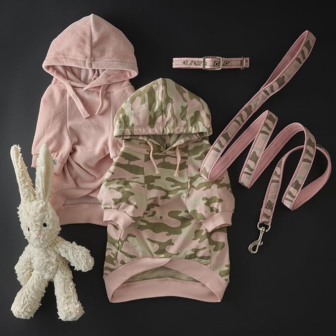 Pet Passion Cooper II Organic Cotton Velour Dog Hoodie Pet Coat for Small, Medium and Large Dogs, Pink, XX-Large (70-110 lbs)