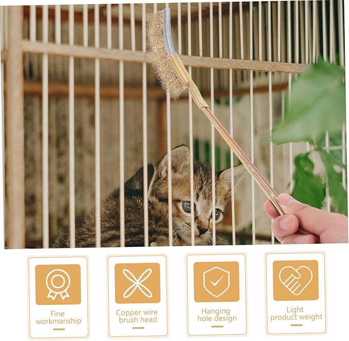 Balacoo 1Set Long Handle Bird Cage Cleaning Brush Practical Parrot Brush for Easy Cleaning of Animal Cages for and Fecal