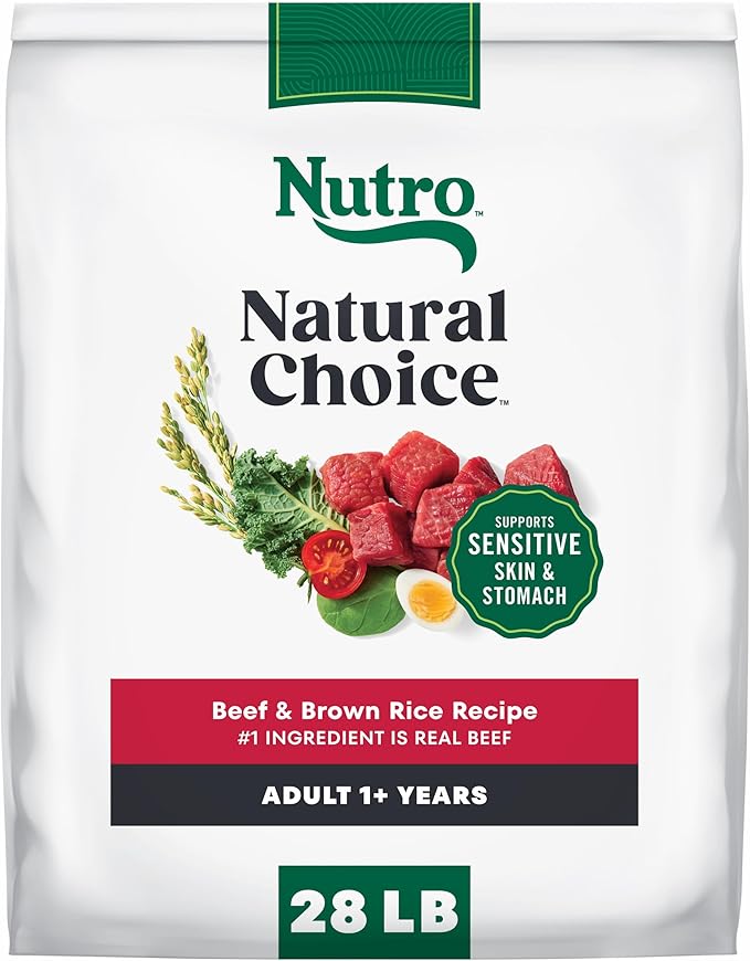 Nutro Natural Choice Dry Dog Food, Adult Dog Food Dry Beef and Brown Rice Recipe, 28 lbs.